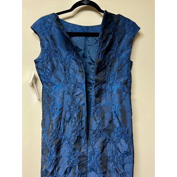 NWT ANNE KLEIN Gorgeous Sapphire Blue Beaded Sheath Dress, Sz 8 - Picture 6 of 10